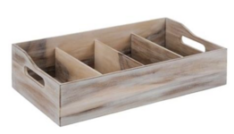 Bestikkasse vintage hvid 4 rum (Udstillingsmodel)