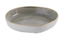 15 stk. Tallerken organisk m/kant grå 230 mm Stonecast Churchill (Brugt)