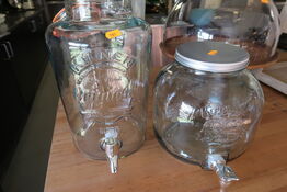 Dispenser med taphane 8 ltr Kilner og Dispenser med taphane 6 ltr