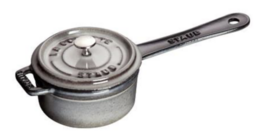 Mini cocotte grå m/ låg 0,25 ltr Håndtag Staub