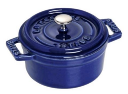 Mini cocotte blå m/ låg 0,25 ltr Staub
