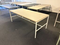 Dining Table MILLION CPH - MIES - 200x90x74cm - Hvid/Lys Grå linoleum/Kant Eg