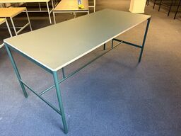 High Table MILLION CPH - MIES - 200x90x91cm - Skovgrøn/Grøn Linoleum/Kant Ask