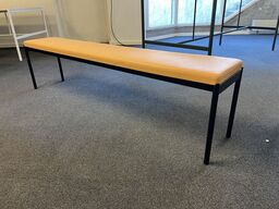 Bench MILLION CPH - MIES - 180x32x47cm - Sort/Camel læder