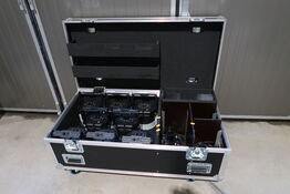 8 stk. batterilamper ASTERA PowerPar AX9 med flightcase m.m.
