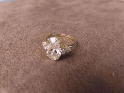 14 kt. Guldring med 4.03 ct. Briliantsleben Diamant