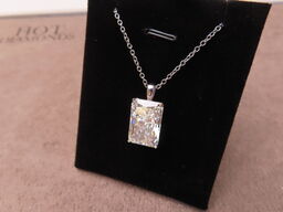 14 kt. Hvidguldhalskæde med 10.01 ct. Briliantsleben Diamant