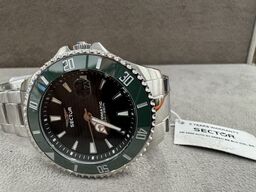 Armbåndsur SECTOR 230 43 MM AUTO 3H GREEN BE BLK DIAL BR SS