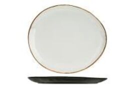 31 stk. Tallerken melamin oval lysgrå 267 mm Plato
