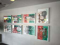 8 stk. litografier TROELS WÖRSEL "Wine Labels"