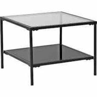 Luna sofabord glas og metal - sort 60x60 cm 