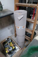 Rulle med gulvpap, rulle med dampspærrefolie RAW