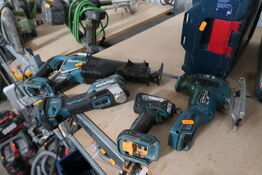 4 stk. akku håndværktøj MAKITA DJV181, DJR187, DTM52 m.fl.