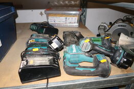 3 stk. akku håndværktøj MAKITA med 3 stk. lader og batteri