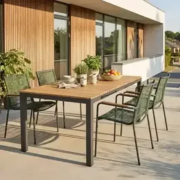 "Cinas havemøbelsæt - teaktræsbord med 4 stole"