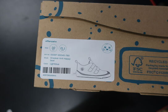 Sko AFFENZAHN Sneaker Knit Happy Seal Lightblue Str: 32