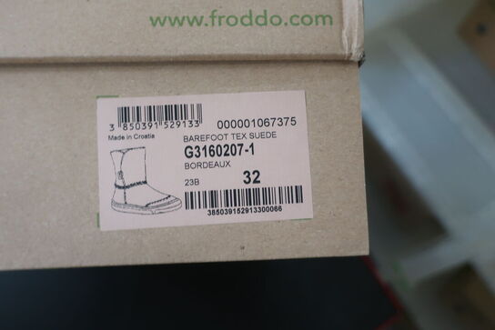 Støvler FRODDO Barefoot Tex Suede G3160207-1 Bordeaux Str: 32