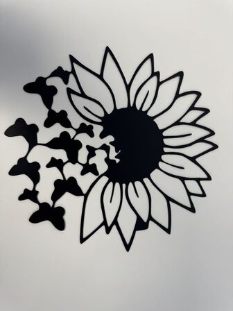 3 stk. Pladevægdekoration - Metalblomst til vægmontering