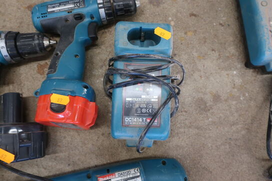 3 stk. akku håndværktøj MAKITA med 3 stk. batterier og lader
