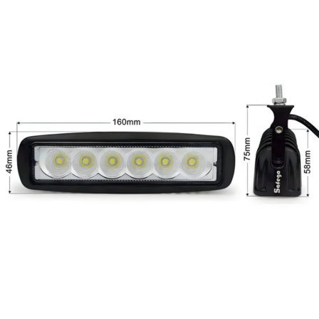 8 stk. 18W LED arbejdslys med justerbart beslag