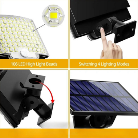 3 stk. Solpanel LED-lampe til indkørsler og haver
