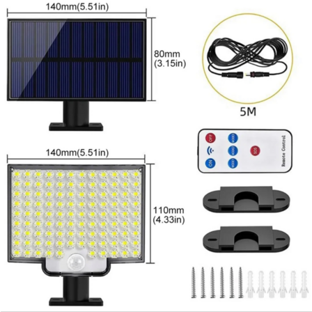 3 stk. Solpanel LED-lampe til indkørsler og haver