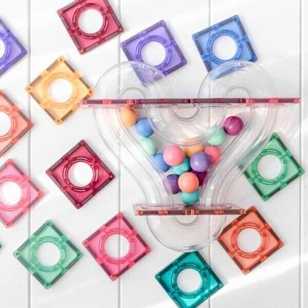 4 pk. 16 ekstra pastelkugler til Magnetkuglebane - Connetix