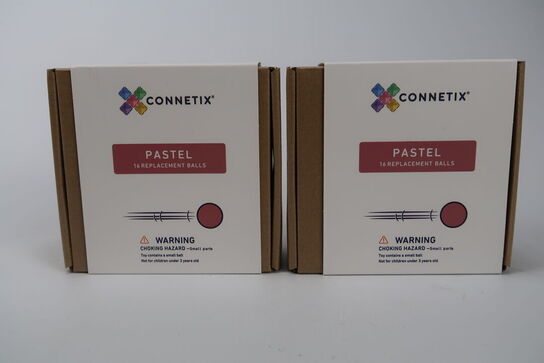 4 pk. 16 ekstra pastelkugler til Magnetkuglebane - Connetix