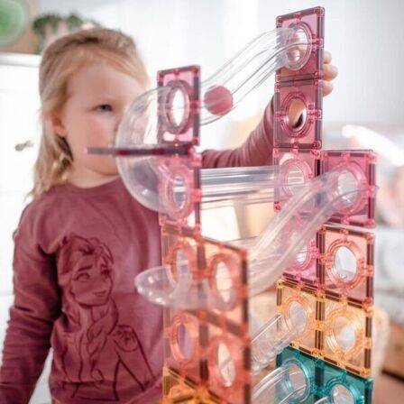 4 pk. 16 ekstra pastelkugler til Magnetkuglebane - Connetix