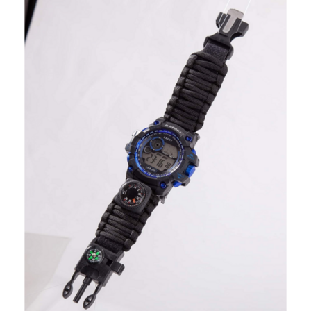 4 stk. Survival Watch kompas, fløjte og termometer