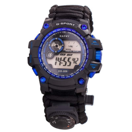 4 stk. Survival Watch kompas, fløjte og termometer
