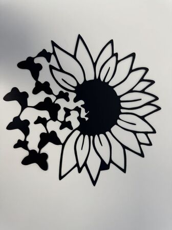 5 stk. Pladevægdekoration - Metalblomst til vægmontering