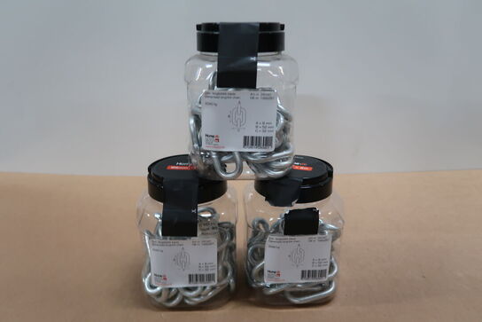 3 pk. langleddet kæde 8 mm x 2 meter varmgalvaniseret