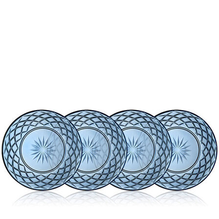 4 stk. Lyngby Glas Sorrento tallerken blå 21cm