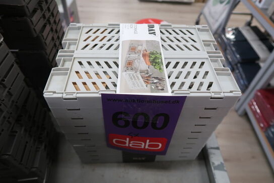 5 pk. Stabelbar foldekasse lysegrå 25 cm 2 stk.