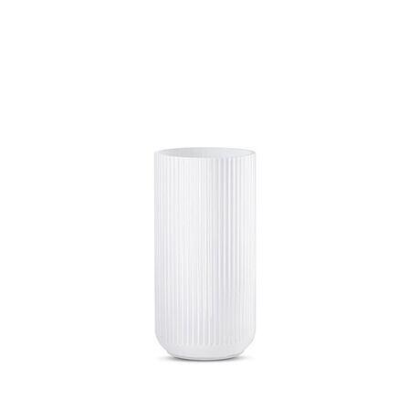 2 stk. Lyngby vase hvid opal glas 20 cm
