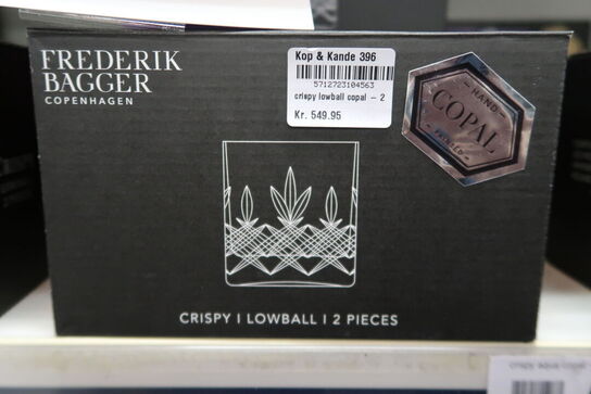 2 pk. Frederik Bagger Crispy lowball copal glas 2 stk. 38 cl