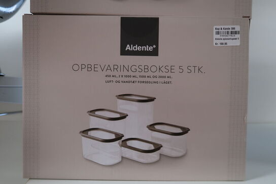 2 pk. Aldente opbevaringsbøtter 5 stk.