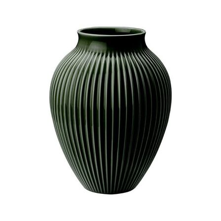 Knabstrup Ripple vase mørkegrøn H27 cm