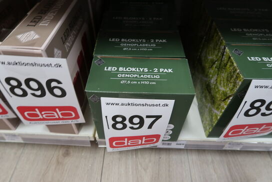 6 pk. Cozzy LED bloklys hvid 10 cm 2 stk.