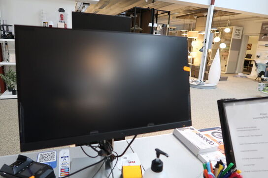 Computerskærm HP, tastatur, mus, håndscanner, computer LENOVO