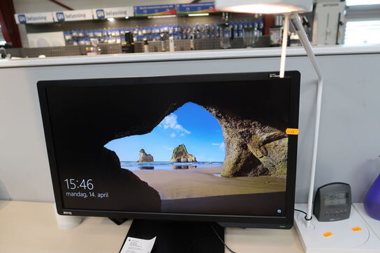 Computerskærm BENQ XL2411, tastatur, mus, computer LENOVO