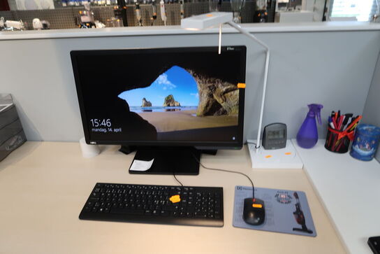 Computerskærm BENQ XL2411, tastatur, mus, computer LENOVO
