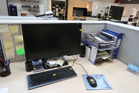 Computerskærm BENQ XL2411, tastatur, mus, computer LENOVO