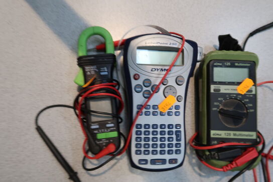 Multimeter ELMA 125, labelprinter DYMO m.m.