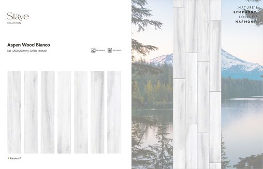 50,40 m2 Porcelæns fliser med trælook ASPEN WOOD BIANCO (se beskrivelse)