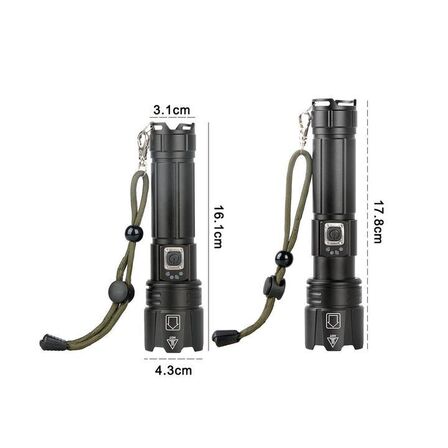 LED-lommelygte 3000 lumen 30W USB-C