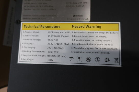 Batteri GREEN ENERGY Tail Lift Battery LFP Battery Vith MPPT