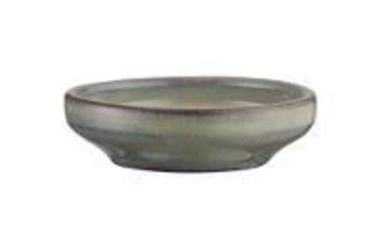 12 stk. Skål på fod stentøj kaki 100 mm Rustik