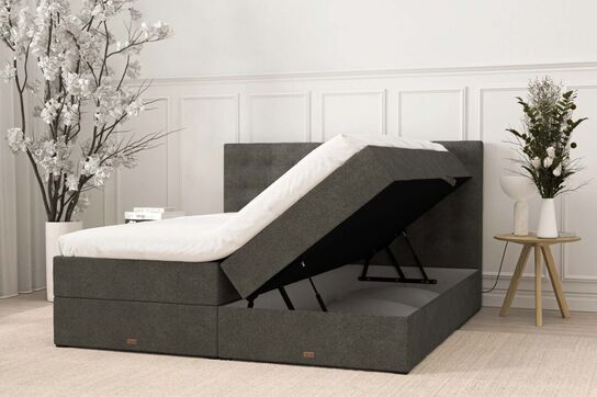 Opbevaringsseng, uden gavl | 180x210 cm (ekstra lang) | Grå (ubrugt)